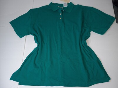 Erika II & Company Green Short Sleeve Polo Shirt Women's Plus Size 1X NWT