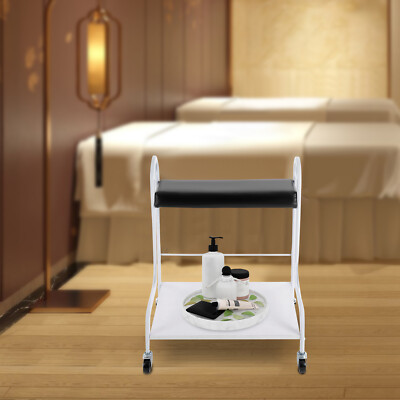 2 Layer Silver Beauty Salon Nail Or Foot Bath Spa Portable 4 Wheeled Trolleys