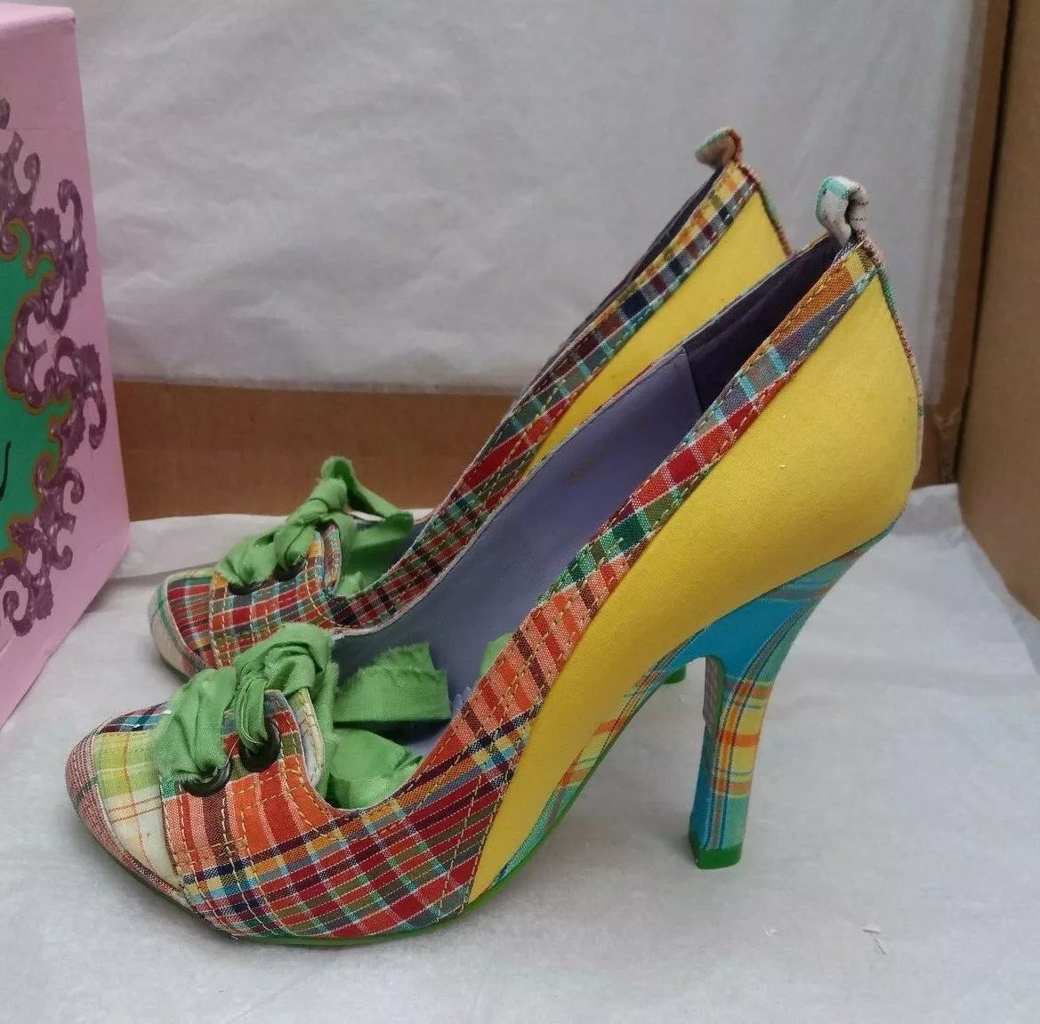 Yellow hotsell plaid heels