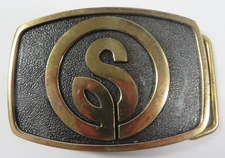 Vintage SYNGENTA Belt Buckle Brass Seed & Chemical Co Farming