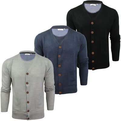 Xact Herren Knopfleiste V-Ausschnitt Strickjacke