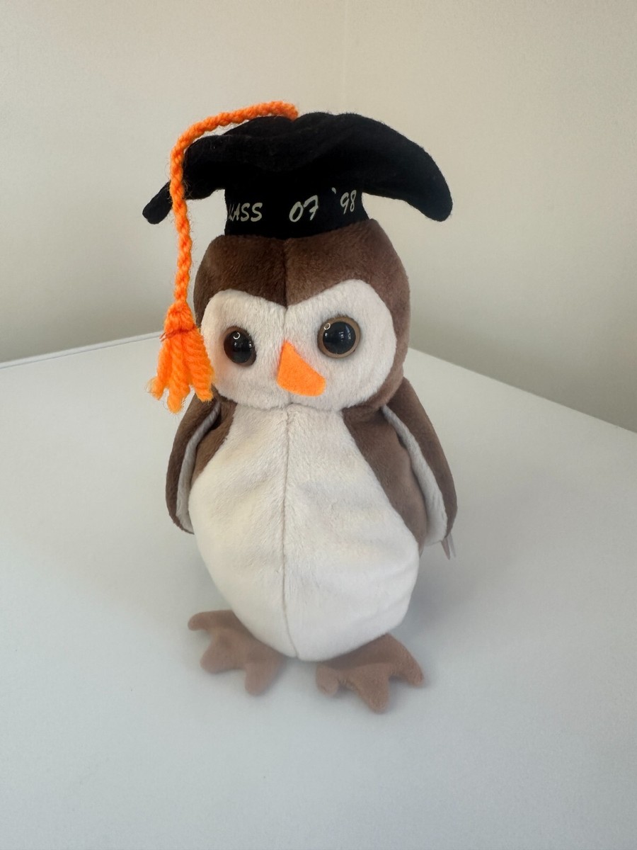 Ty Beanie Baby Wise the wise owl 1997 -1998 With Tag Errors, retired