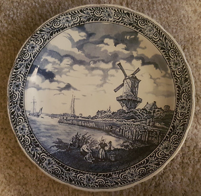 grosser Wandteller ''Delfts blau'', ca. 40 cm  Durchmesser , 70er Jahre,