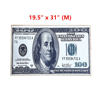 100 Dollar Bill Money - Area Rug Carpet Floor Mat Decor - 3 AVAILABLE SIZES