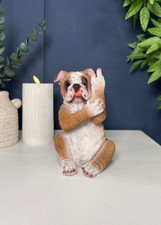 Scultura artistica ornamento bulldog Cheeky up Yours | decorazione casa decorazione tavola