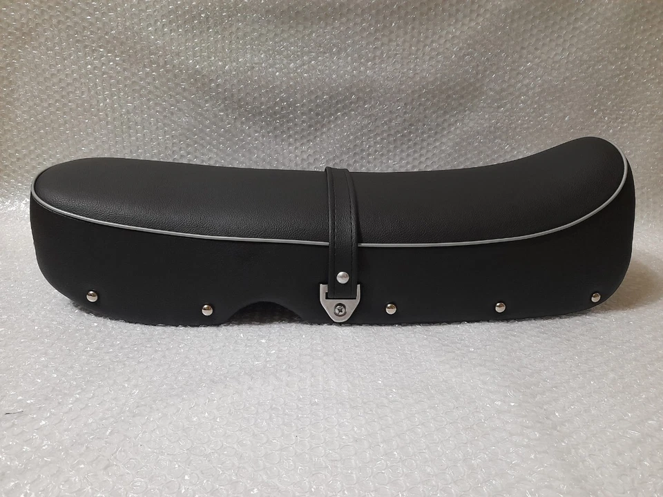 Honda CB450 CB 450 1965-1968 negro bombardero estilo clásico asiento de sillín de motocicleta. Foto 3 de 4