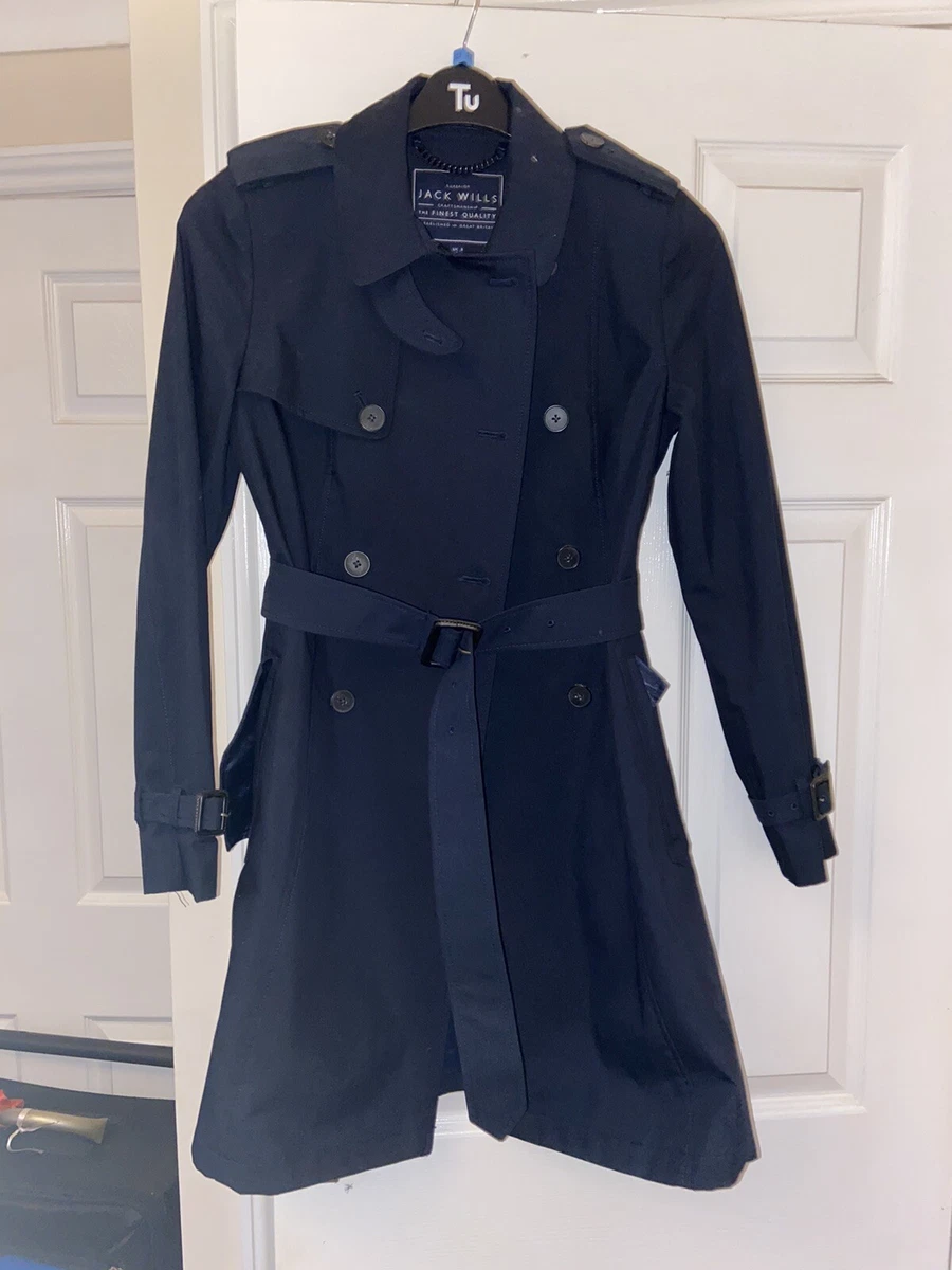 Navy trench top coat womens uk