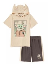 New DISNEY STAR WARS GROGU "WANTED" BOYS 2 PIECE OUTFIT SIZE 7