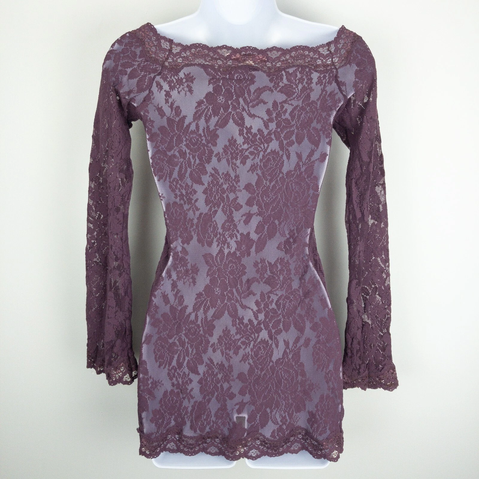 UNDERCOVER Abito vintage Victorias Secret donna piccolo rosso viola Y2k grunge gotico pizzo trasparente