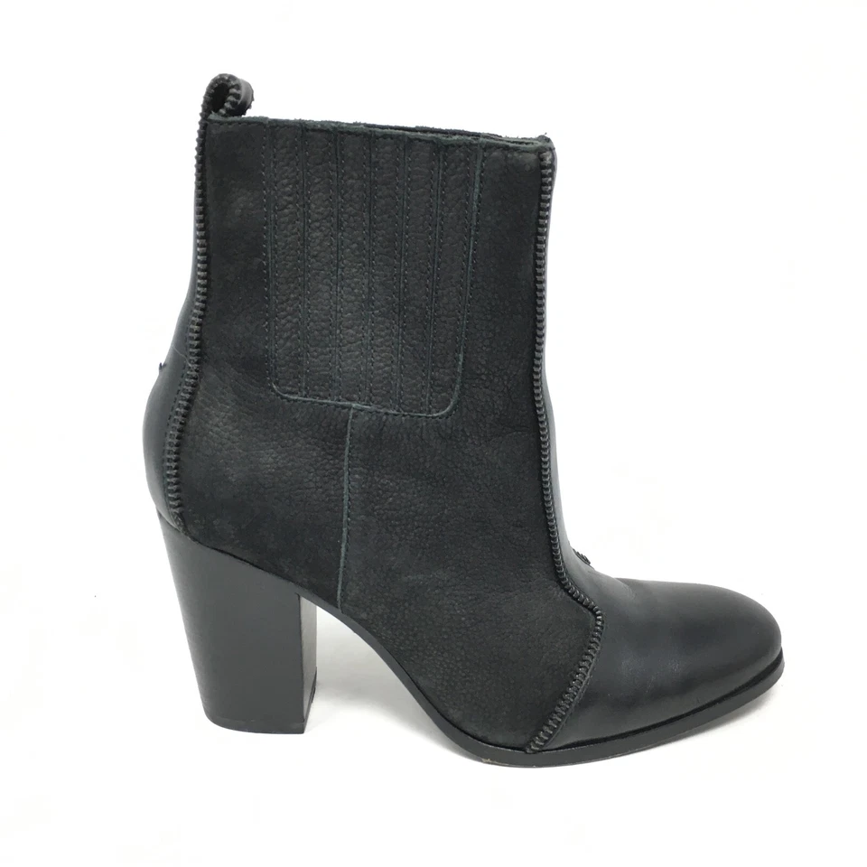 Women's Rachel Zoe Pull On Ankle Boots Booties Shoes Size 6.5 Black Leather - Image 4 of 4