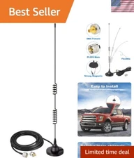 Versatile Magnetic Base Ham Radio Antenna - Dual Band Frequency Range 136-520MHz