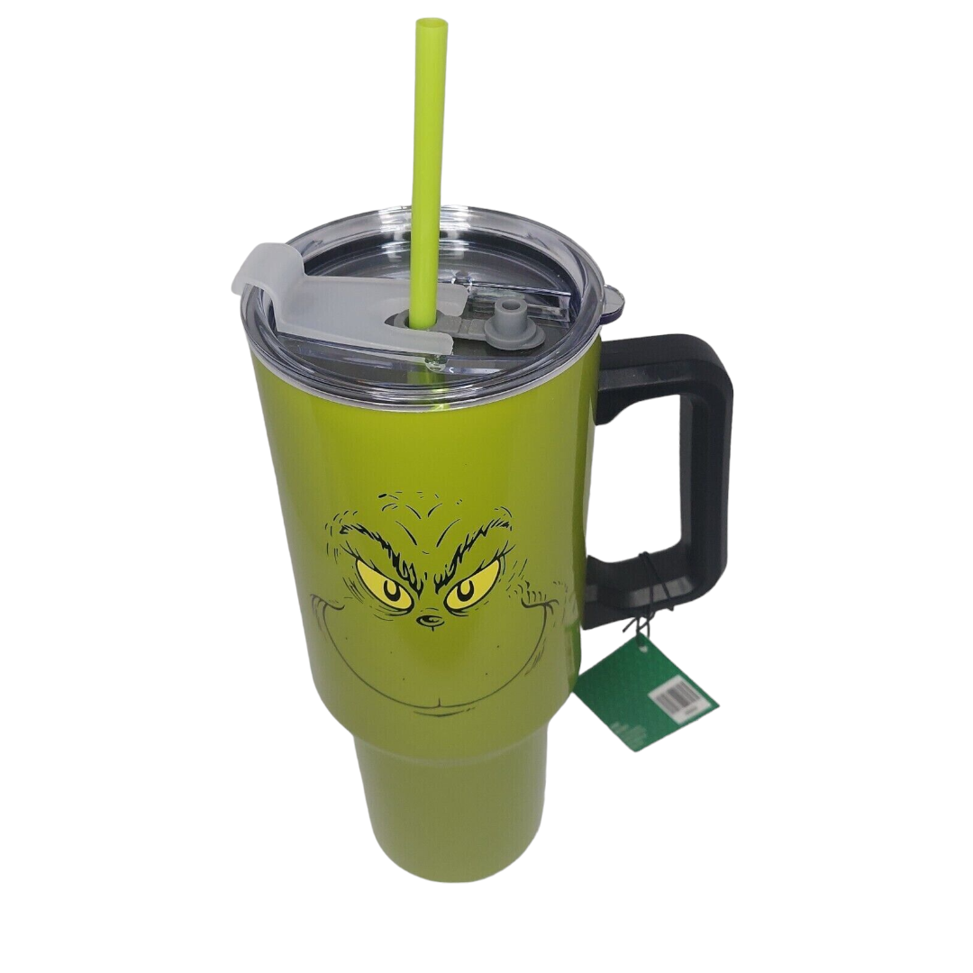 THE GRINCH Tall Tumbler With Straw 40 Oz Stainless Steel Hobby Lobby Tiktok NEW! - Picture 2 of 6
