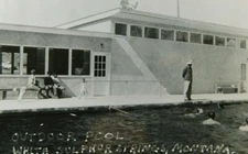 Outdoor Pool White Sulphur Springs Montana Real Photo Vintage Postcard RPPC