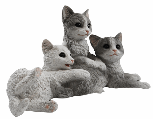 Figura Decorativa de Gatos Tres Niño Gatitos Colección Castagna Resin H 19 CM - Imagen 3 de 5