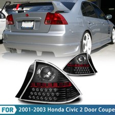 Led Tail Lights For 2001-2003 Honda Civic 2 Door Coupe Turn Signals Brake Lamp