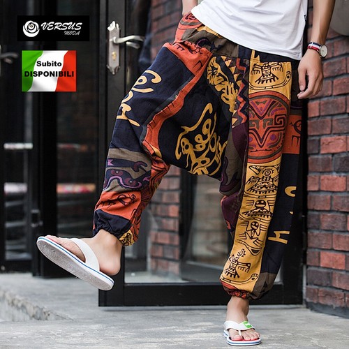 Pantaloni Uomo Harem Alla Turca Stampa Etnica Man Trousers Harem Pants  PAMAN04B | eBay