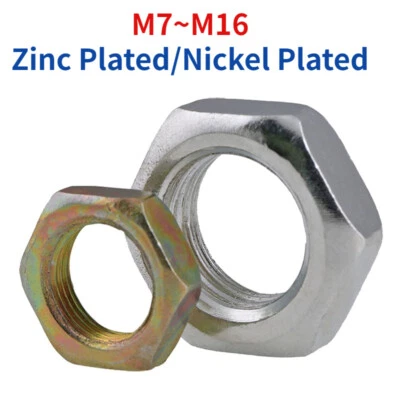 HUIRUIXIN Fine Thread Hex Nut Zinc Plated / Nickel Plated M7 M8 M9 M10 M12 M14 M16 3/8-11
