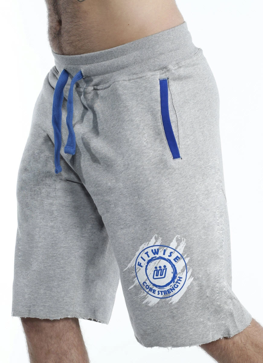 Fitwise New Fitness Men's Shorts Pant Half Gym Trousers Jogging Wear Cotton Grey