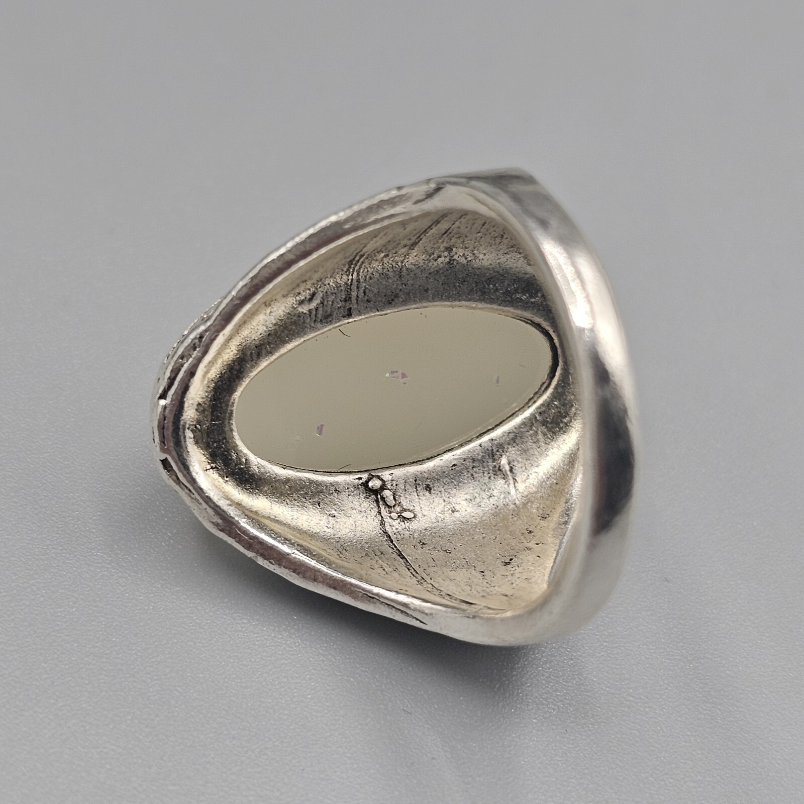 Confetti Cabochon Ring Large Oval Statement Silve… - image 8