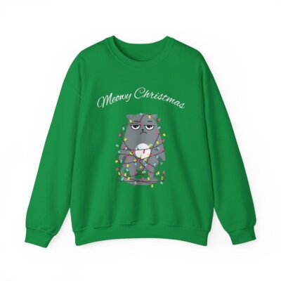 Meowy Christmas Cat Tee - Purr-fectly Hilarious Holiday Vibes! Xmas Ugly Sweater