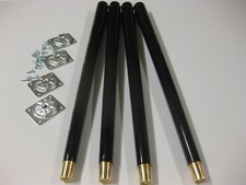 DANSETTE VINTAGE RECORD PLAYER LEGS BLACK 18INCH SET OF FOUR WITH NEW LEG PLATES