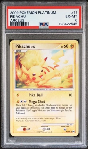 2009 POKEMON PLATINUM ARCEUS #71 PIKACHU PSA 6