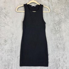 Zara Dress Womens Medium Black Sleeveless Bodycon Mini Little Black Stretch