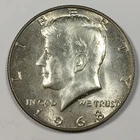 1968-D Kennedy Half Dollar - 40% Silver - About Uncirculated (AU) KM#202a - 8110