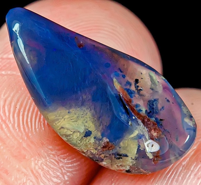 4.3Ct Natural Australian Lightning Ridge Opal Nugget Polished Carved YPWS495