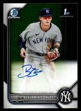 2022 Bowman Chrome #CPA-BC Benjamin Cowles Prospect Autographs (b)