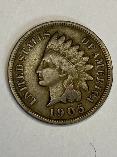1905 Indian Head Penny Cent Survivor Very Fine Detailed Coin