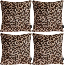 Faylapa 4 Pack Soft Plush Leopard Print Pillow 20 x 20 (Pack of 4), Style8 
