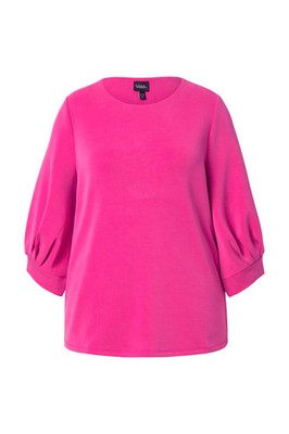 Ulla Popken Damen große Größen Sweatshirt Zierfalten Rundhals