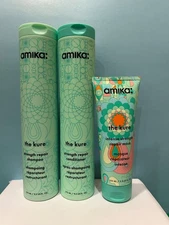 Amika The Kure Strength Repair Shampoo, Conditioner & Repair Mask  Authentic