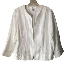 Rafael Women s Sz 8 Ivory Blazer Eyehook Closure Lightweight Lined