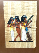Egyptian Hand Painted on Papyrus Paper from Egypt Vintage