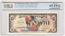 2008 R-144 $5 Disney Dollar Mickey Evolving PCGS Graded 65 PPQ