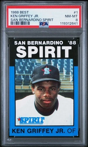 1988 Best San Bernardino Spirit KEN GRIFFEY JR. Rookie RC #1 PSA 8 NM-MT