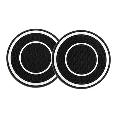 2x White Car Cup Holder Anti Slip Insert Coasters Pads Mats Car Accessories