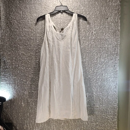 OFF WHITE Abito Tommy Bahama in lino con cravatta taglia media bianco sporco scollo a V