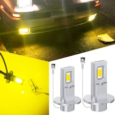 2 Golden Yellow H3 LED Fog Light Bulbs Car Truck Fog Driving Lamp Conversion Kit