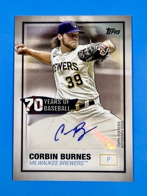 2021 Topps Series 1 - AUTO Corbin Burnes #70YA-CB 70 Years of 