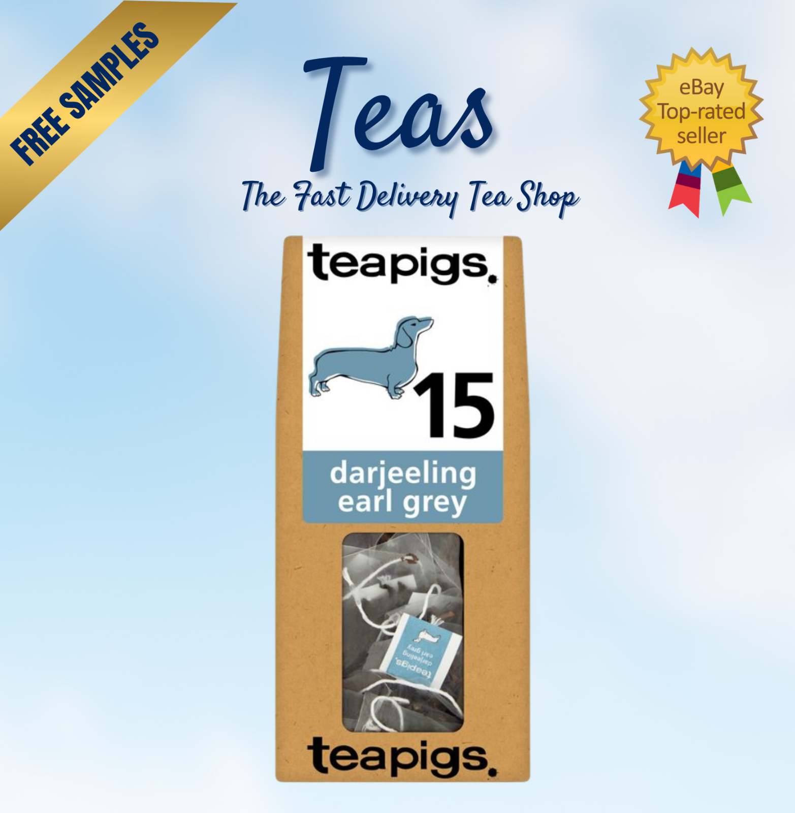 Teapigs DARJEELING EARL GREY ENGLISH BLACK  BERGAMOT TEA | 15 Bag | FREE SAMPLES