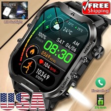 2024 New LED Flashlight Sport Waterproof Blood Oxygen Bluetooth Call Smart Watch