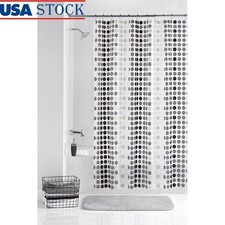 PEVA Shower Curtain Set 13-Piece W/ Roller Glide Hooks Waterproof Bathroom Decor