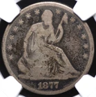 1877 S SEATED LIBERTY HALF DOLLAR NGC AG 3 NICE AND NATURAL, WITH LIGHTER AND