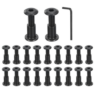 20 Sets M6x20mm Sechskantschrauben mit M6x12mm Muttern für Hex