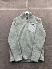 Under Armour Specialist Henley Golf Sweater Mens Medium Gray Fleece Lined Loose