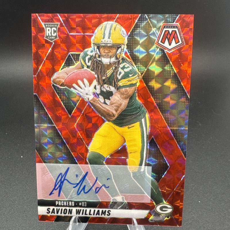 2025 Panini Mosaic - Rookies Savion Williams #303 Red Mosaic Autographs /199
