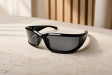 Wrap Around Sports Sunglasses Polarized UV400 Black Shield Cycling Fishing